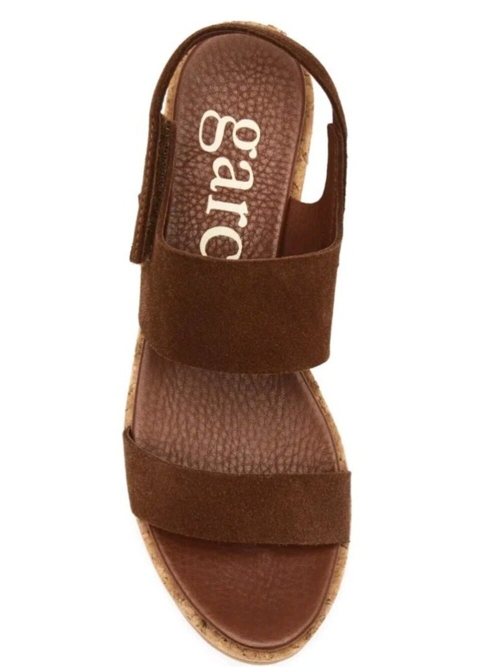 Pedro Garcia Noira Platform Slingback Sandal Suede Cork Wedge EU40 US9.5 Brown